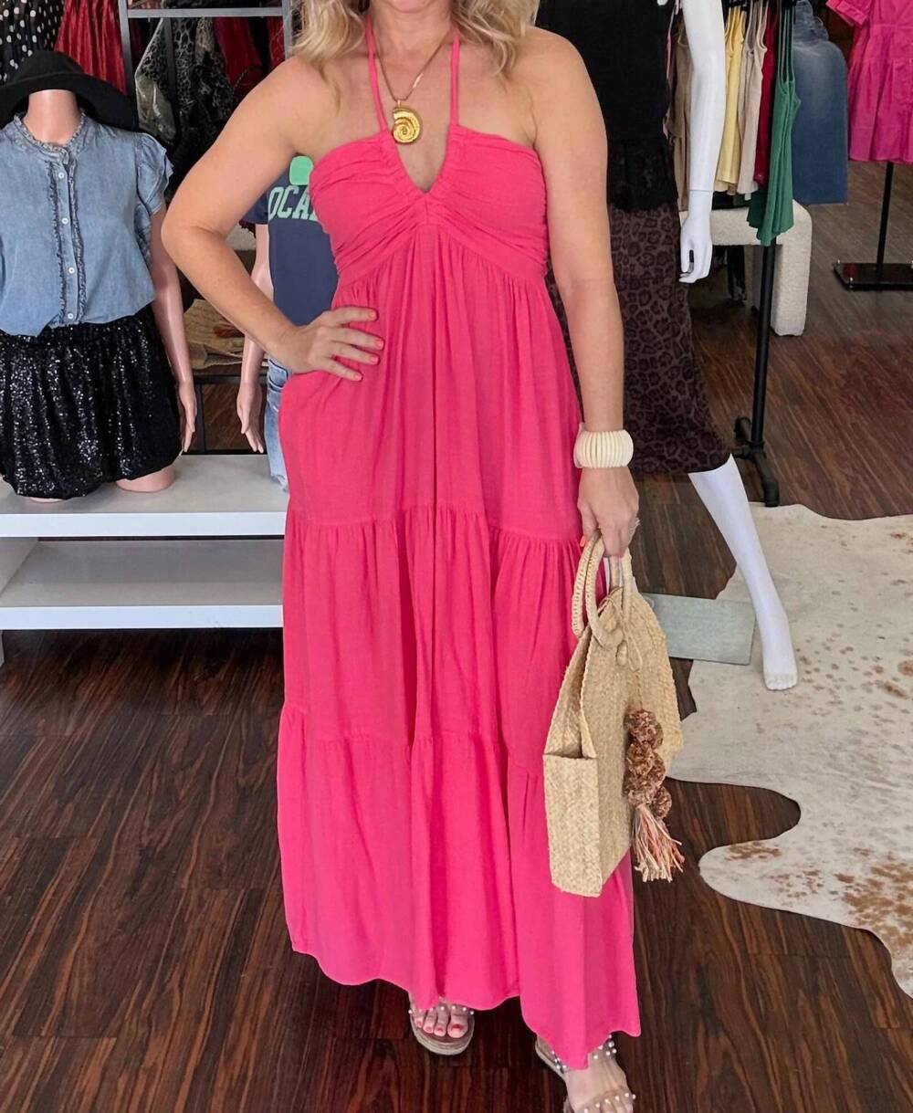 NEW BLANCO BY NATURE carlotta maxi dress in rasberry